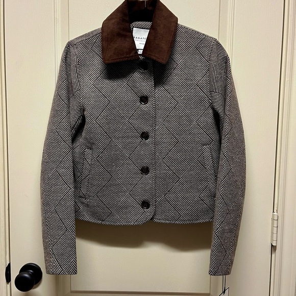 Bagatelle Collection Elegant Woolen Jacket with Corduroy Collar SMALL NWT - Picture 3 of 6